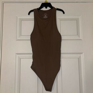 Klassy Network Brown Racerback Bodysuit